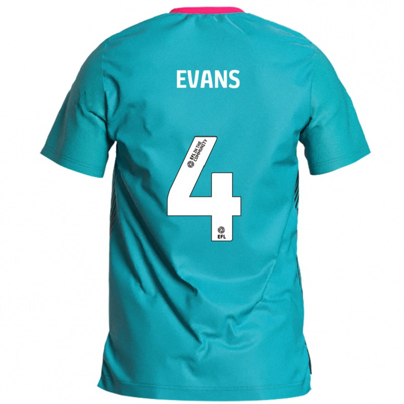 Danxen Kinder Jack Evans #4 Himmelblau Pink Auswärtstrikot Trikot 2025/26 T-Shirt Schweiz