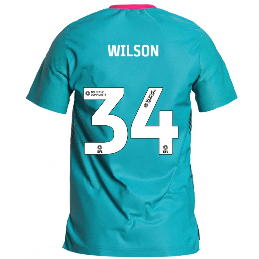 Danxen Kinder Robbie Wilson #34 Himmelblau Pink Auswärtstrikot Trikot 2025/26 T-Shirt Schweiz
