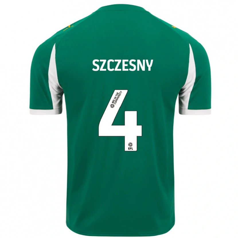 Danxen Kinder Nikos Szczesny #4 Grün Weiß Auswärtstrikot Trikot 2025/26 T-Shirt Schweiz