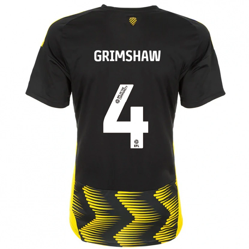 Danxen Kinder Niamh Grimshaw #4 Schwarz Gelb Auswärtstrikot Trikot 2025/26 T-Shirt Schweiz