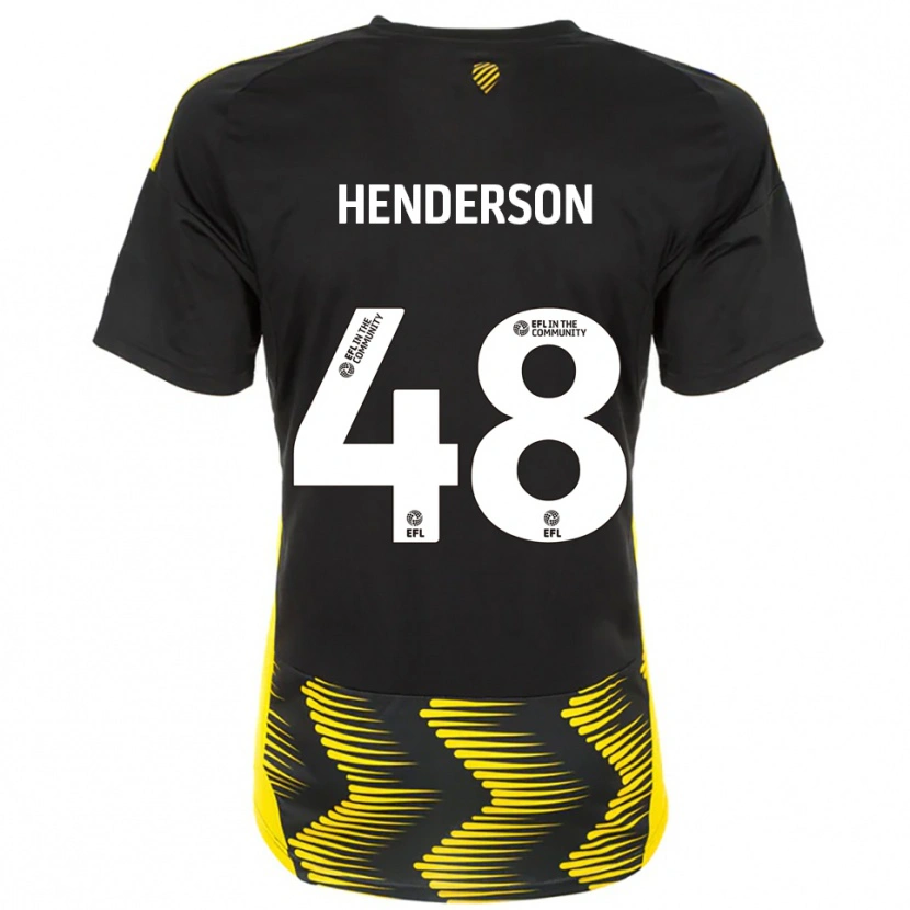 Danxen Kinder Alfie Henderson #48 Schwarz Gelb Auswärtstrikot Trikot 2025/26 T-Shirt Schweiz