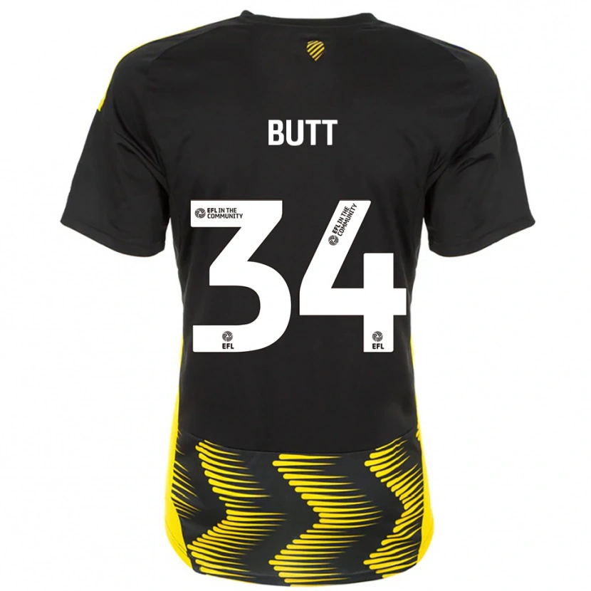 Danxen Kinder Ruben Butt #34 Schwarz Gelb Auswärtstrikot Trikot 2025/26 T-Shirt Schweiz