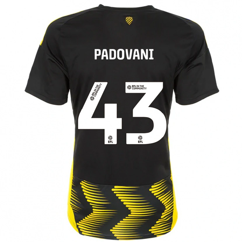 Danxen Kinder Bruno Padovani #43 Schwarz Gelb Auswärtstrikot Trikot 2025/26 T-Shirt Schweiz