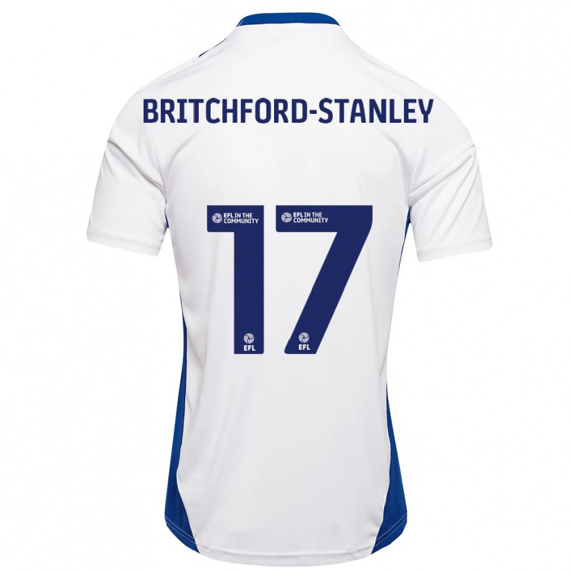 Danxen Kinder Conor Britchford-Stanley #17 Weiß Blau Auswärtstrikot Trikot 2025/26 T-Shirt Schweiz