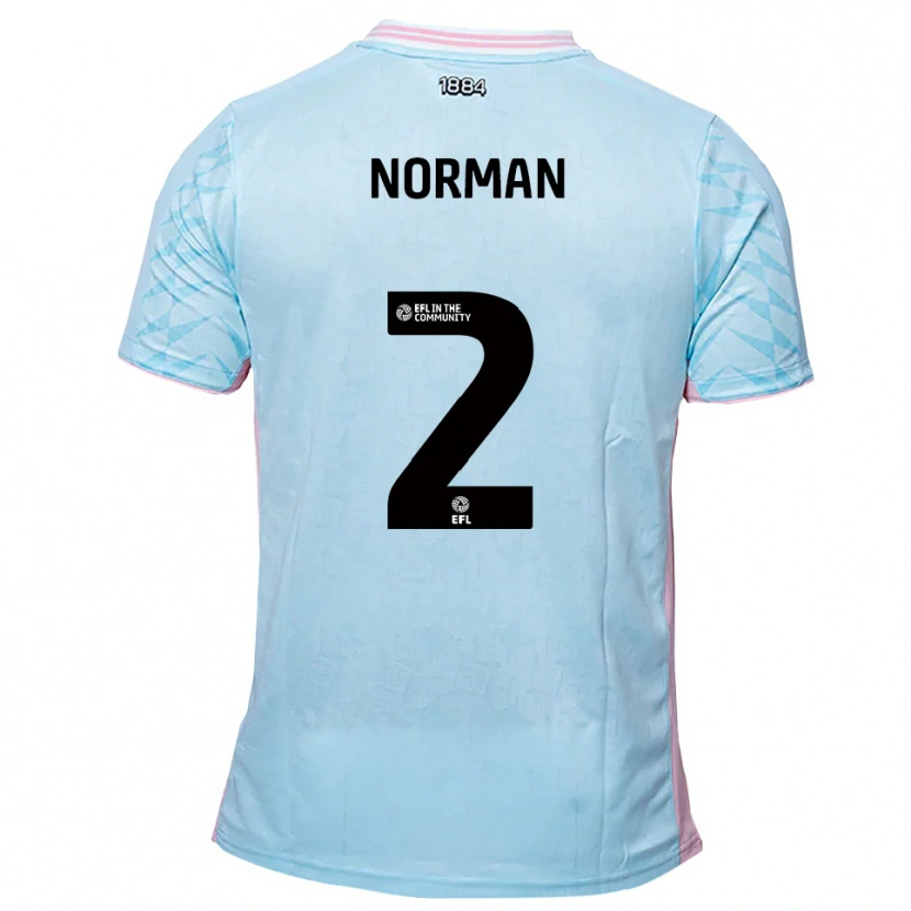 Danxen Kinder Cameron Norman #2 Himmelblau Pink Auswärtstrikot Trikot 2025/26 T-Shirt Schweiz