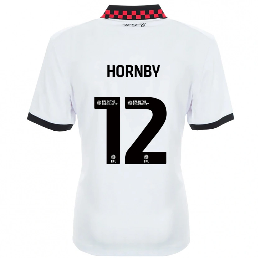 Danxen Kinder Sam Hornby #12 Weiß Schwarz Auswärtstrikot Trikot 2025/26 T-Shirt Schweiz
