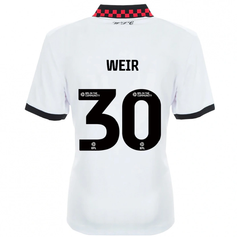 Danxen Kinder Evan Weir #30 Weiß Schwarz Auswärtstrikot Trikot 2025/26 T-Shirt Schweiz