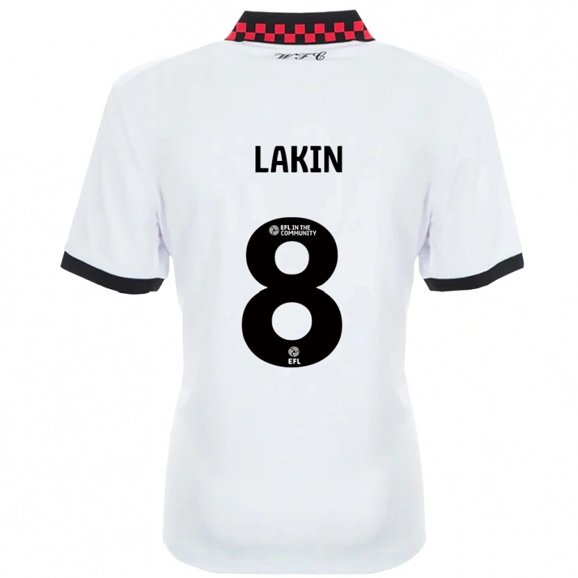 Danxen Kinder Charlie Lakin #8 Weiß Schwarz Auswärtstrikot Trikot 2025/26 T-Shirt Schweiz