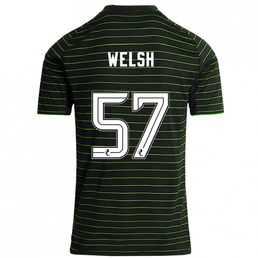 Danxen Kinder Stephen Welsh #57 Schwarz Grün Auswärtstrikot Trikot 2025/26 T-Shirt Schweiz