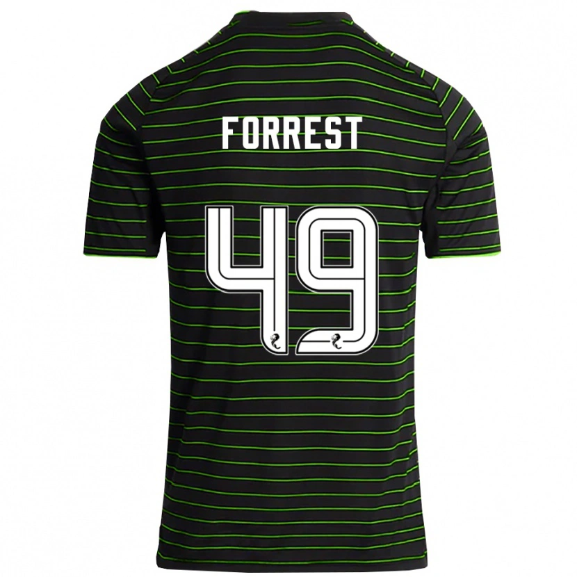 Danxen Kinder James Forrest #49 Schwarz Grün Auswärtstrikot Trikot 2025/26 T-Shirt Schweiz