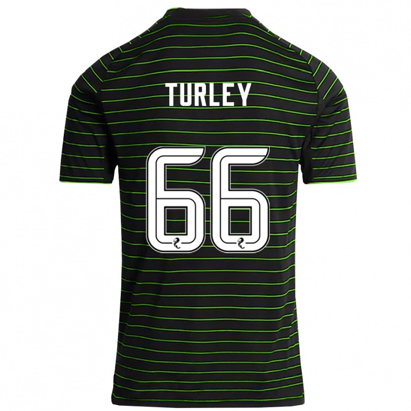 Danxen Kinder Francis Turley #66 Schwarz Grün Auswärtstrikot Trikot 2025/26 T-Shirt Schweiz