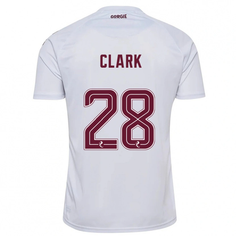 Danxen Kinder Zander Clark #28 Weiß Burgunderrot Auswärtstrikot Trikot 2025/26 T-Shirt Schweiz