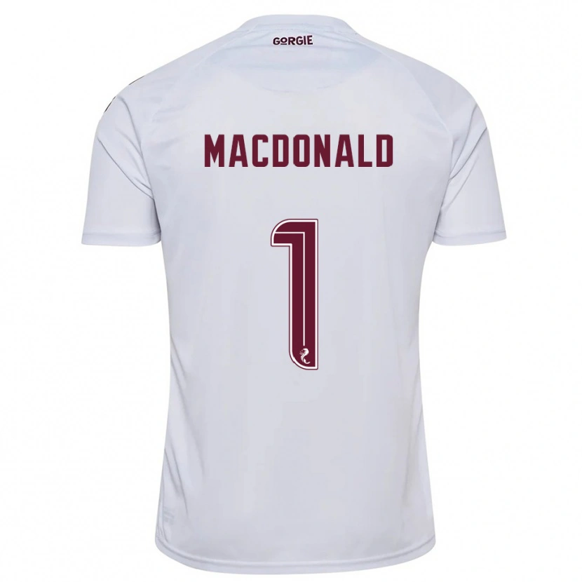Danxen Kinder Jamie Macdonald #1 Weiß Burgunderrot Auswärtstrikot Trikot 2025/26 T-Shirt Schweiz