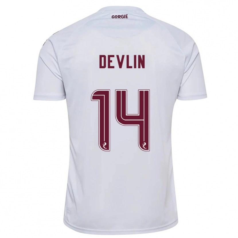 Danxen Kinder Cammy Devlin #14 Weiß Burgunderrot Auswärtstrikot Trikot 2025/26 T-Shirt Schweiz