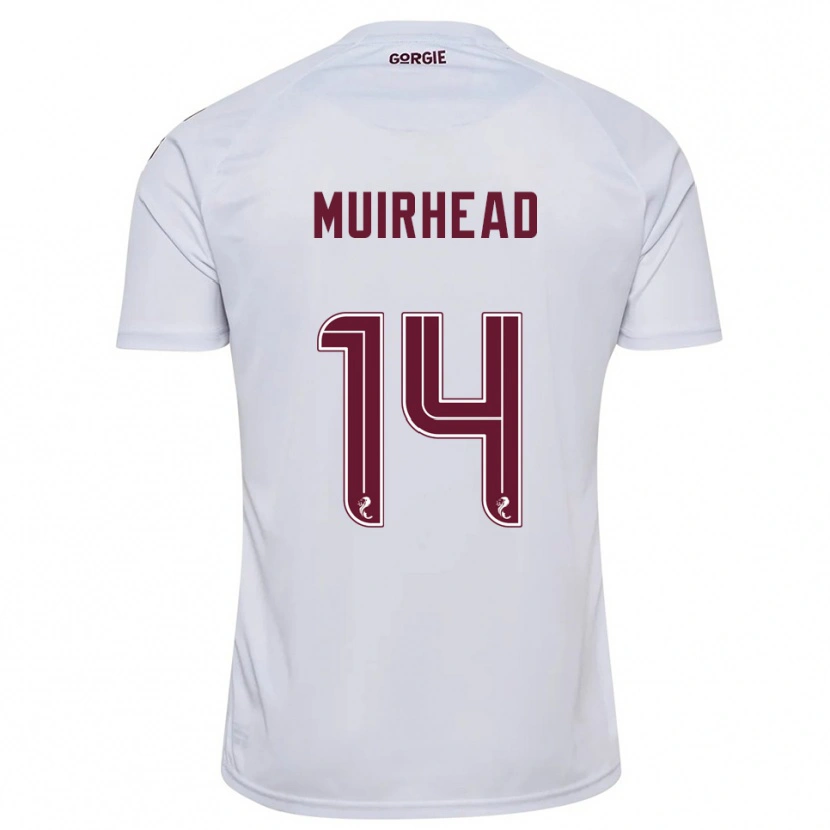 Danxen Kinder Owen Muirhead #14 Weiß Burgunderrot Auswärtstrikot Trikot 2025/26 T-Shirt Schweiz