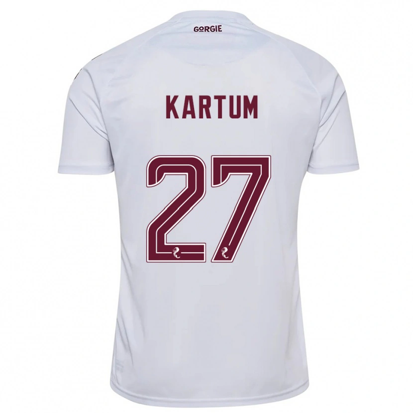 Danxen Kinder Sander Kartum #27 Weiß Burgunderrot Auswärtstrikot Trikot 2025/26 T-Shirt Schweiz