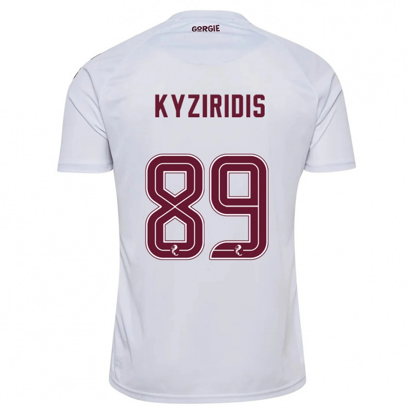 Danxen Kinder Alexandros Kyziridis #89 Weiß Burgunderrot Auswärtstrikot Trikot 2025/26 T-Shirt Schweiz