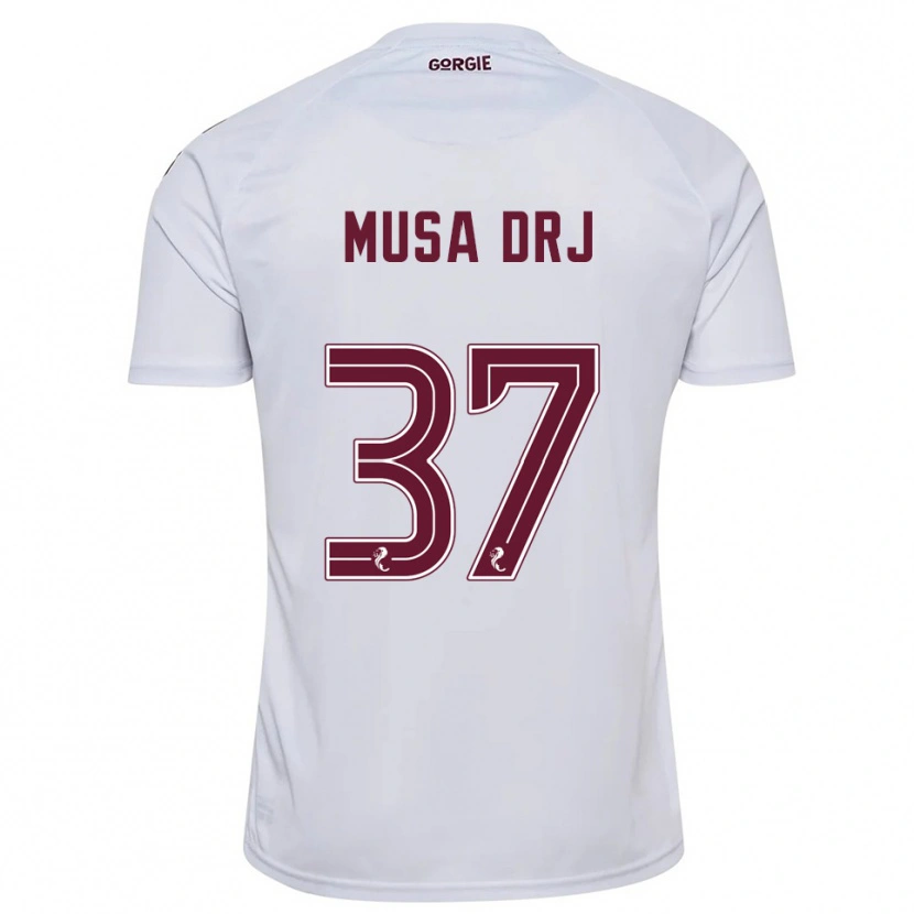 Danxen Kinder Musa Drammeh #37 Weiß Burgunderrot Auswärtstrikot Trikot 2025/26 T-Shirt Schweiz