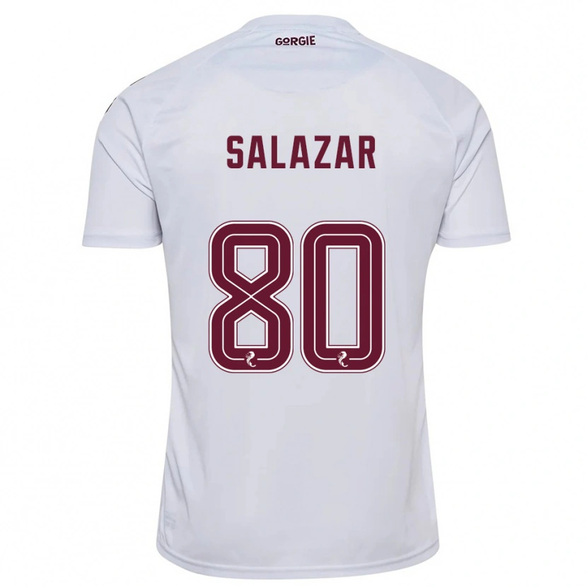 Danxen Kinder Andrés Salazar #80 Weiß Burgunderrot Auswärtstrikot Trikot 2025/26 T-Shirt Schweiz