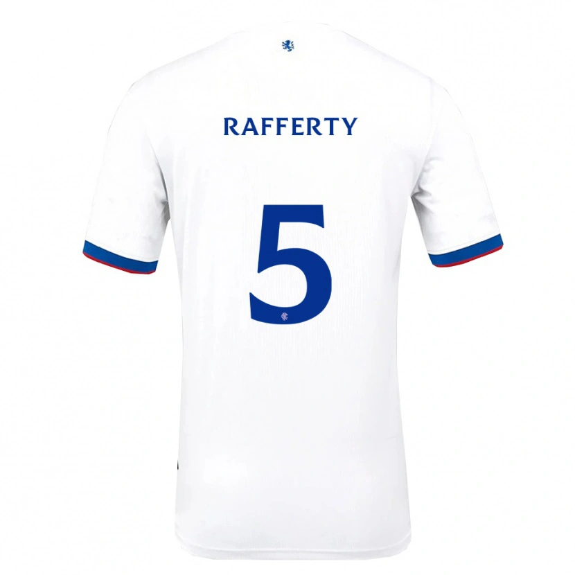 Danxen Kinder Laura Rafferty #5 Weiß Rot Blau Auswärtstrikot Trikot 2025/26 T-Shirt Schweiz
