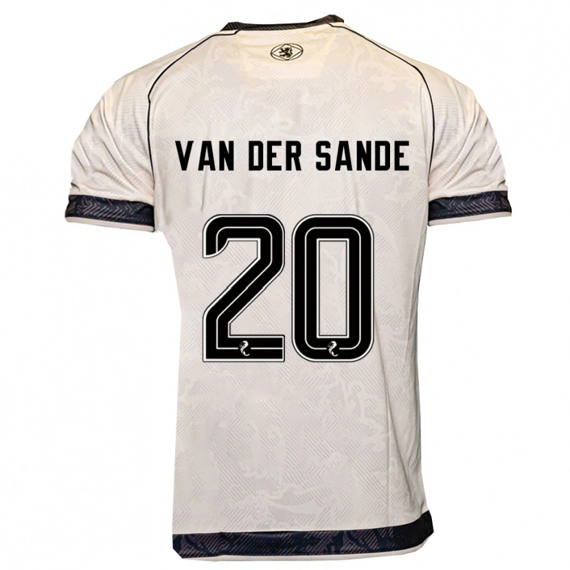 Danxen Kinder Jort Van Der Sande #20 Weiß Schwarz Auswärtstrikot Trikot 2025/26 T-Shirt Schweiz