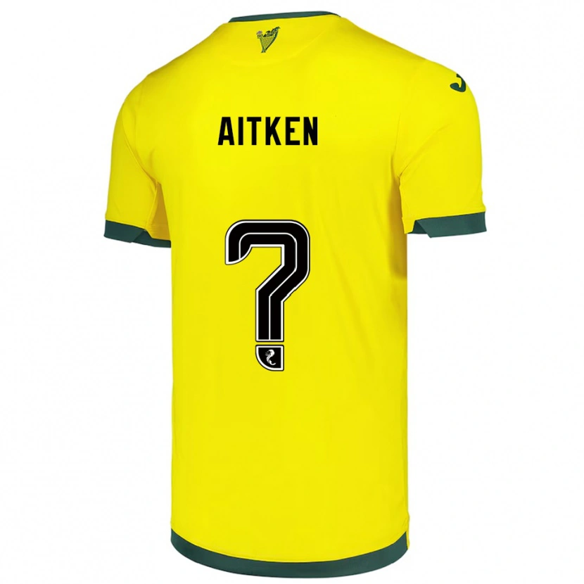 Danxen Kinder Conor Aitken #0 Gelb Grün Auswärtstrikot Trikot 2025/26 T-Shirt Schweiz