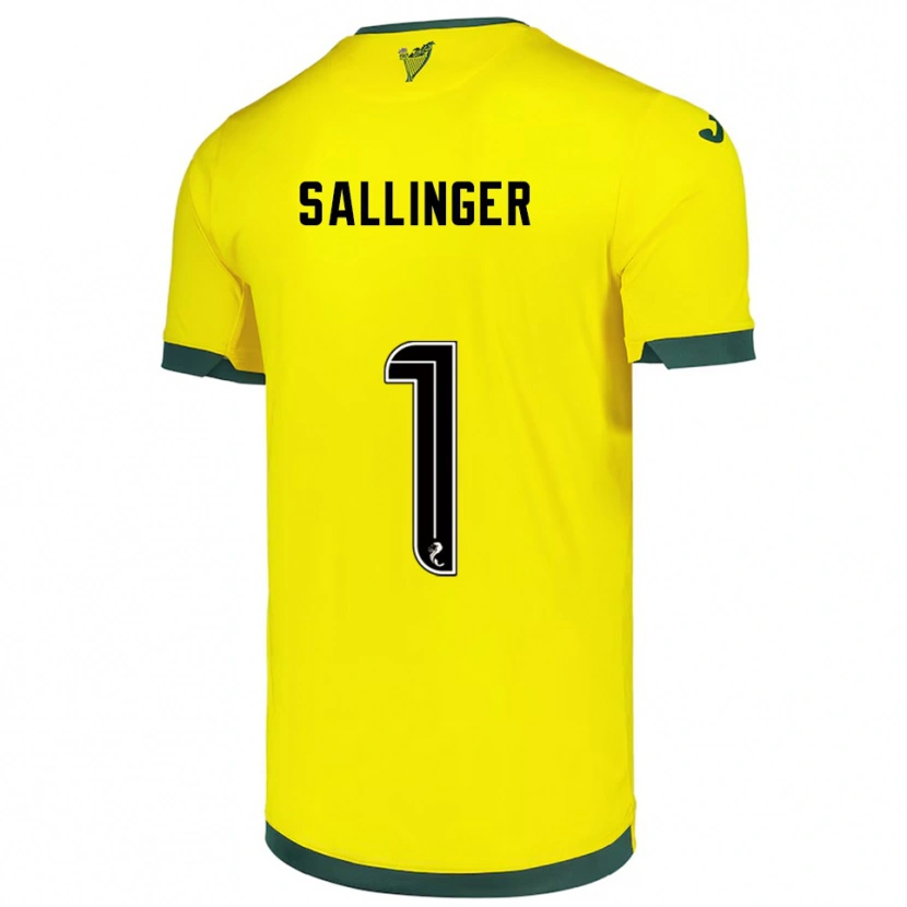 Danxen Kinder Raphael Sallinger #1 Gelb Grün Auswärtstrikot Trikot 2025/26 T-Shirt Schweiz