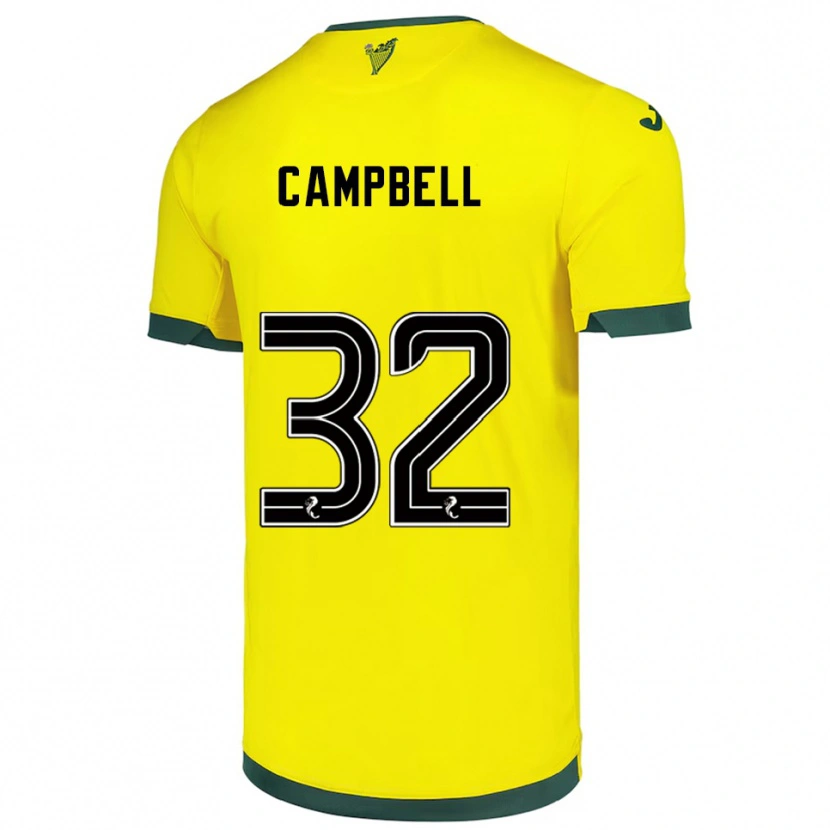 Danxen Kinder Josh Campbell #32 Gelb Grün Auswärtstrikot Trikot 2025/26 T-Shirt Schweiz
