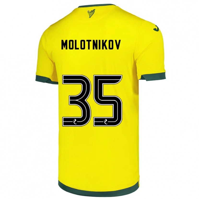 Danxen Kinder Rudi Molotnikov #35 Gelb Grün Auswärtstrikot Trikot 2025/26 T-Shirt Schweiz
