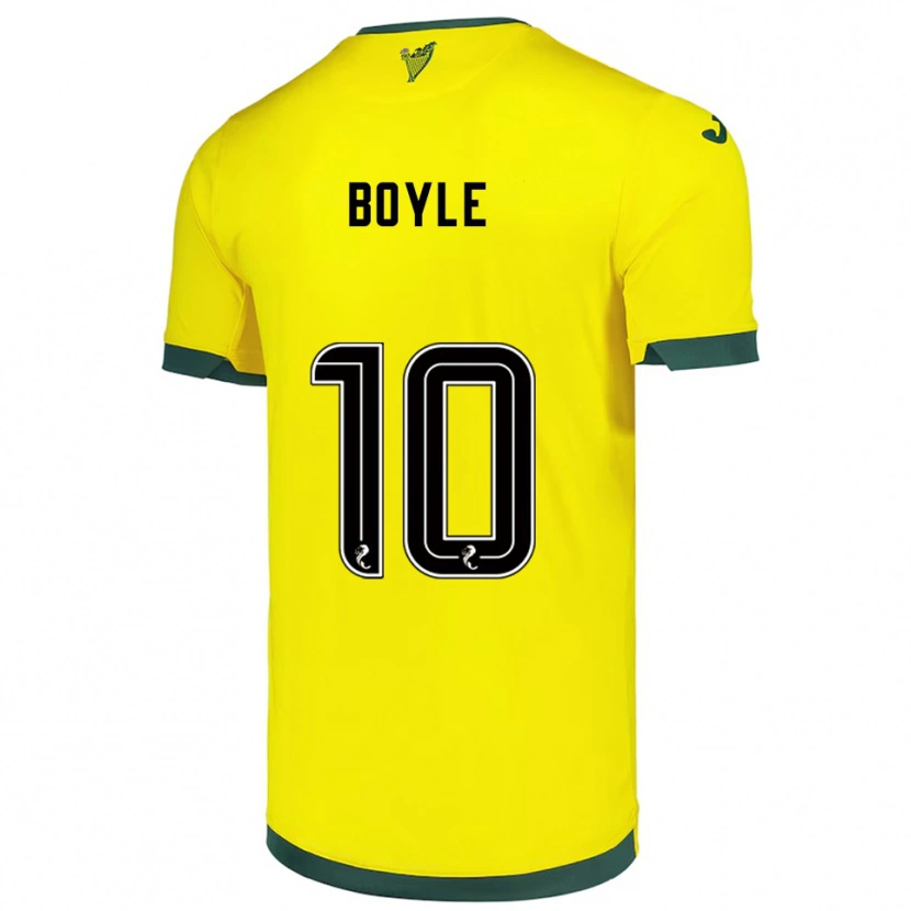 Danxen Kinder Martin Boyle #10 Gelb Grün Auswärtstrikot Trikot 2025/26 T-Shirt Schweiz