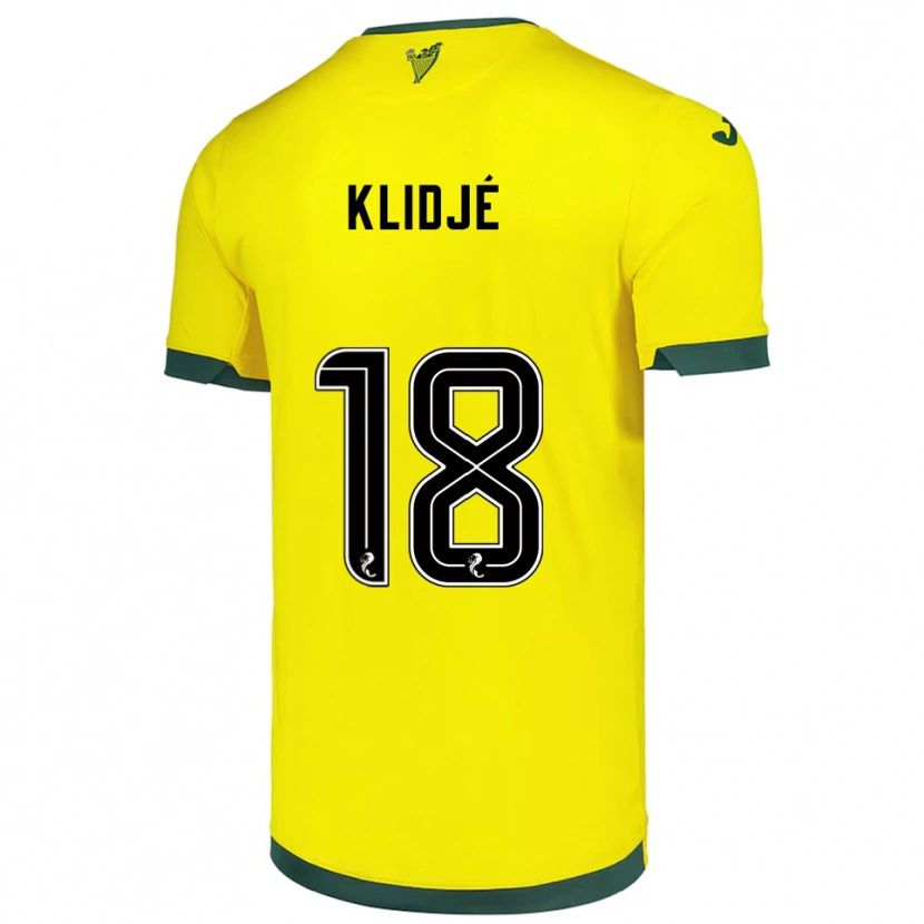 Danxen Kinder Thibault Klidjé #18 Gelb Grün Auswärtstrikot Trikot 2025/26 T-Shirt Schweiz