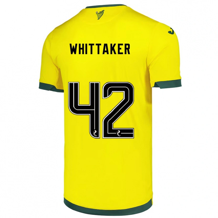 Danxen Kinder Rory Whittaker #42 Gelb Grün Auswärtstrikot Trikot 2025/26 T-Shirt Schweiz