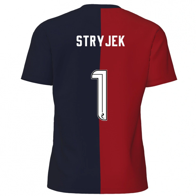 Danxen Kinder Maksymilian Stryjek #1 Rot Marine Auswärtstrikot Trikot 2025/26 T-Shirt Schweiz