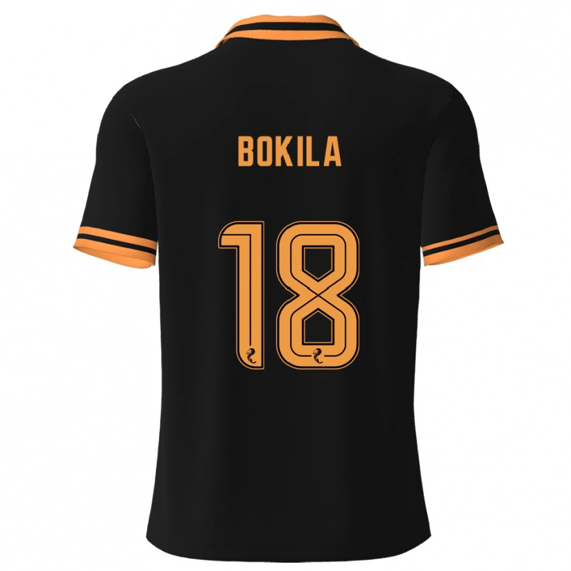 Danxen Kinder Jeremy Bokila #18 Schwarz Gelb Auswärtstrikot Trikot 2025/26 T-Shirt Schweiz