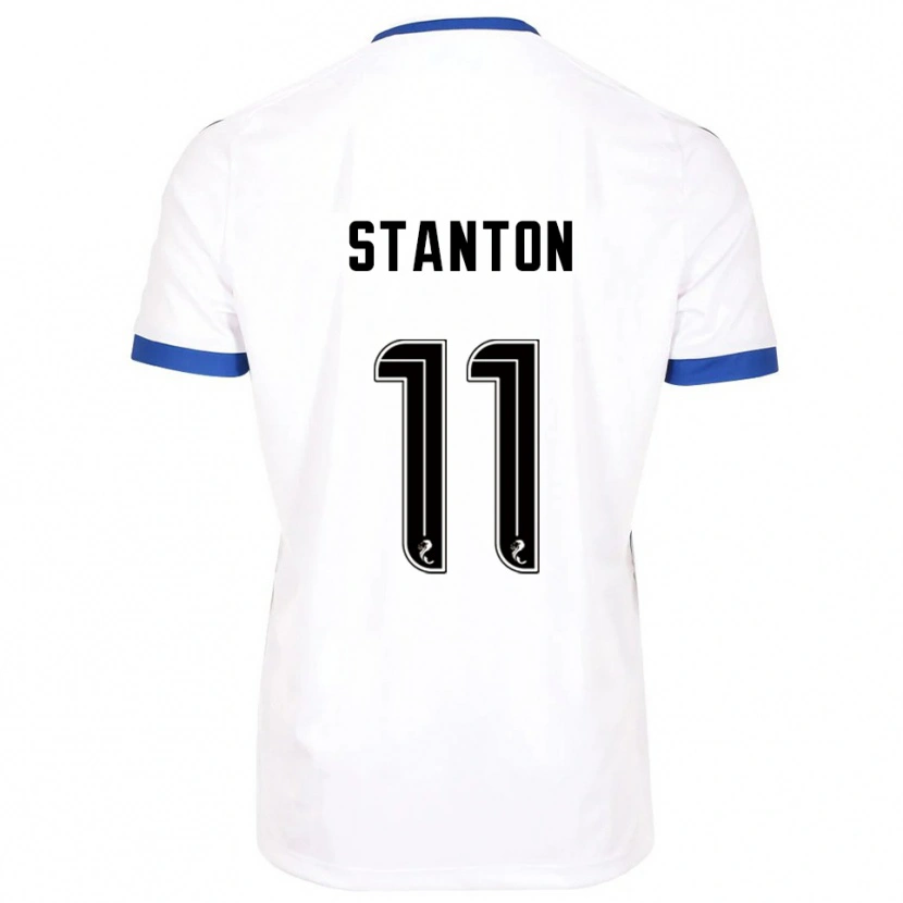 Danxen Kinder Sam Stanton #11 Weiß Blau Auswärtstrikot Trikot 2025/26 T-Shirt Schweiz