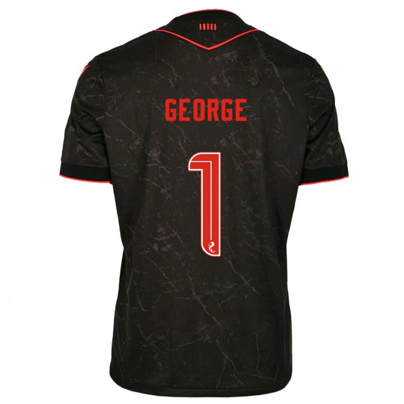 Danxen Kinder Shamal George #1 Schwarz Rot Auswärtstrikot Trikot 2025/26 T-Shirt Schweiz