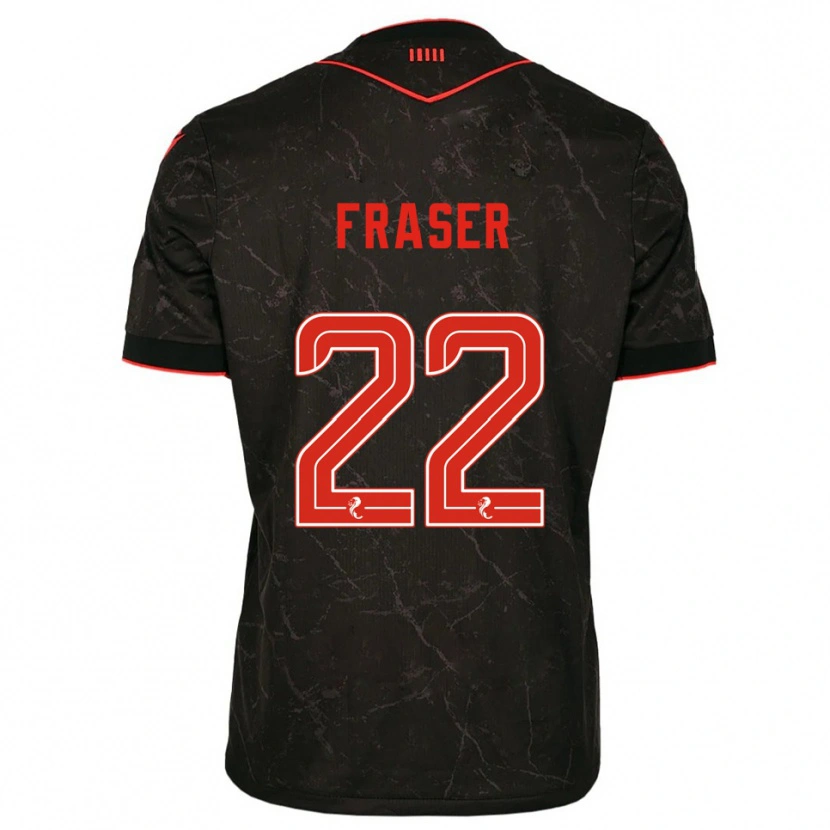 Danxen Kinder Marcus Fraser #22 Schwarz Rot Auswärtstrikot Trikot 2025/26 T-Shirt Schweiz
