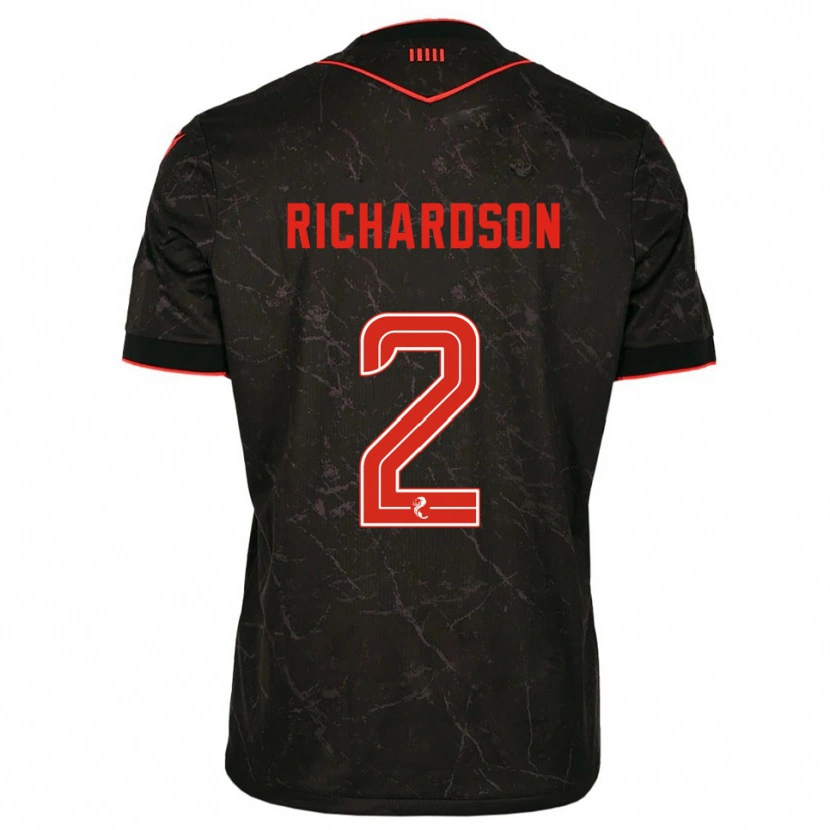 Danxen Kinder Jayden Richardson #2 Schwarz Rot Auswärtstrikot Trikot 2025/26 T-Shirt Schweiz