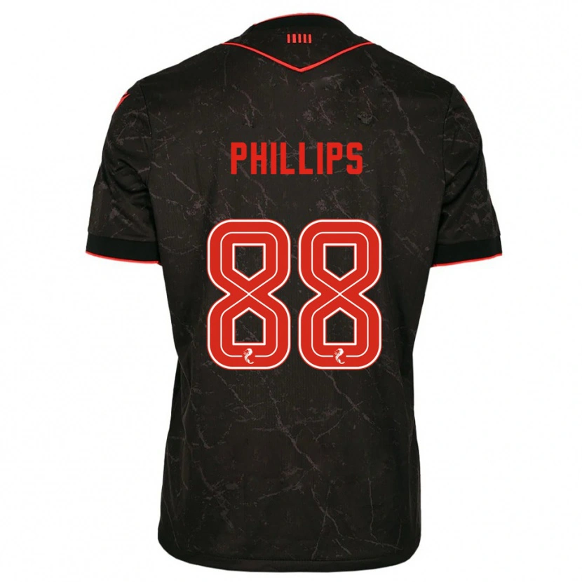 Danxen Kinder Killian Phillips #88 Schwarz Rot Auswärtstrikot Trikot 2025/26 T-Shirt Schweiz