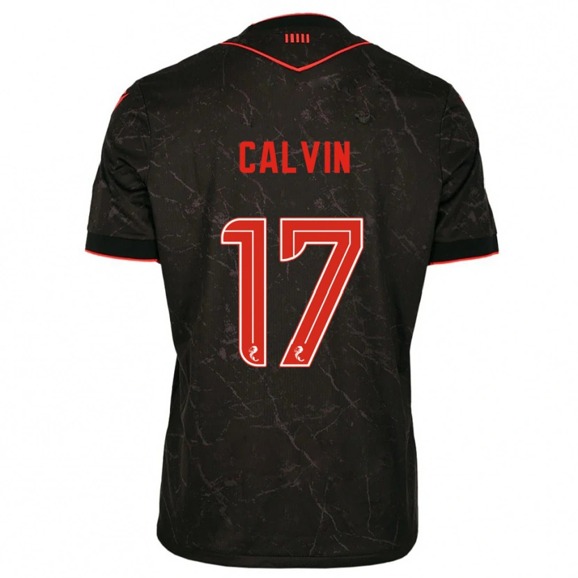 Danxen Kinder Jalmaro Calvin #17 Schwarz Rot Auswärtstrikot Trikot 2025/26 T-Shirt Schweiz