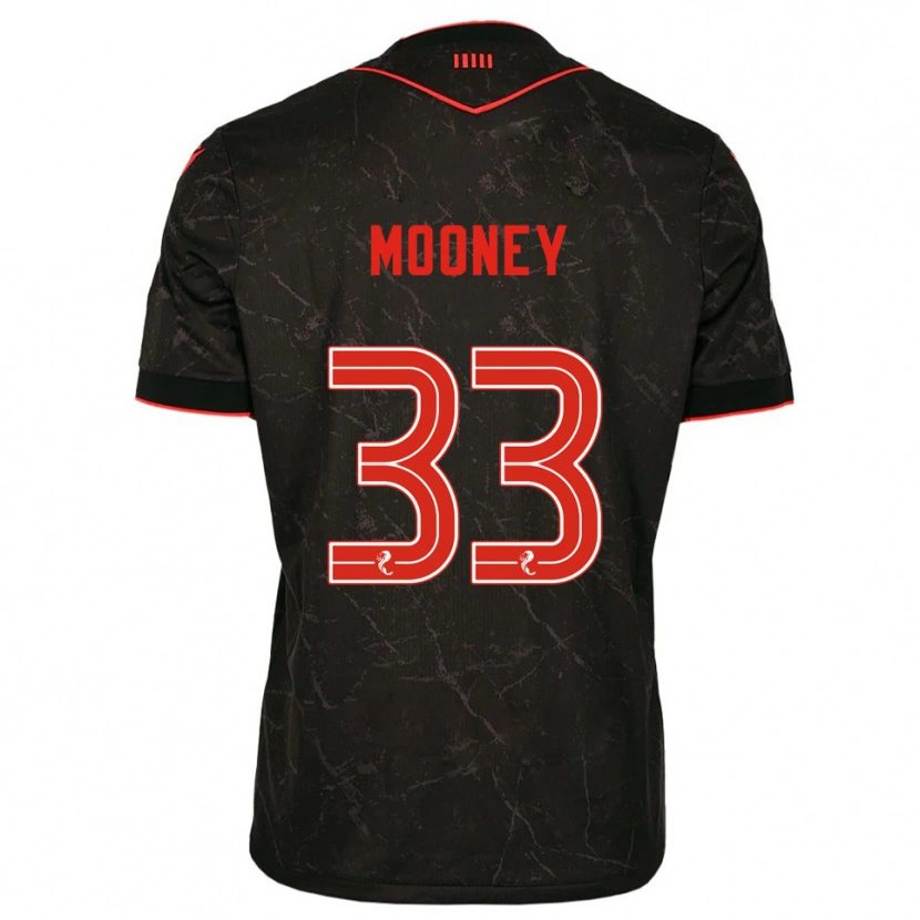 Danxen Kinder Evan Mooney #33 Schwarz Rot Auswärtstrikot Trikot 2025/26 T-Shirt Schweiz