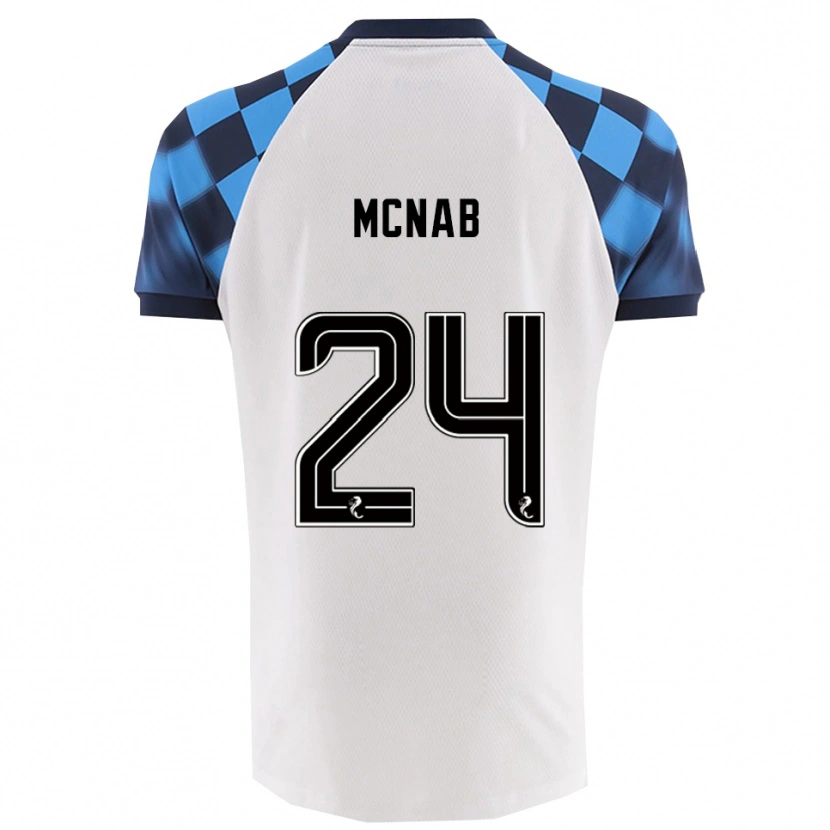 Danxen Kinder Cameron Mcnab #24 Weiß Himmelblau Auswärtstrikot Trikot 2025/26 T-Shirt Schweiz