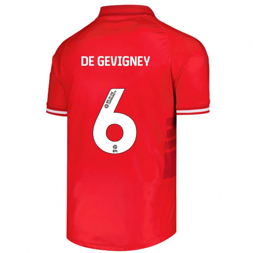 Danxen Herren Maël De Gevigney #6 Rot Weiß Heimtrikot Trikot 2025/26 T-Shirt Schweiz