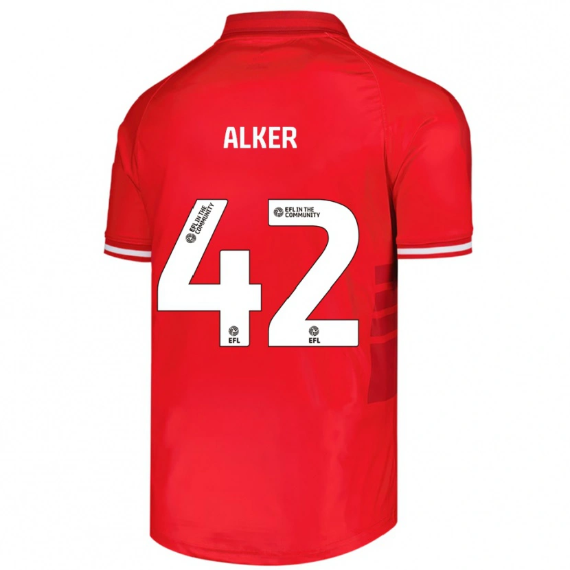 Danxen Herren Luke Alker #42 Rot Weiß Heimtrikot Trikot 2025/26 T-Shirt Schweiz