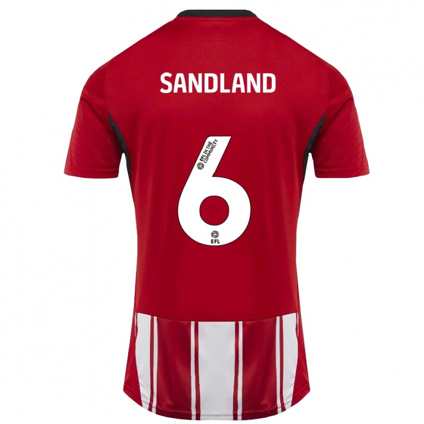 Danxen Herren Jessica Sandland #6 Rot Weiß Schwarz Heimtrikot Trikot 2025/26 T-Shirt Schweiz