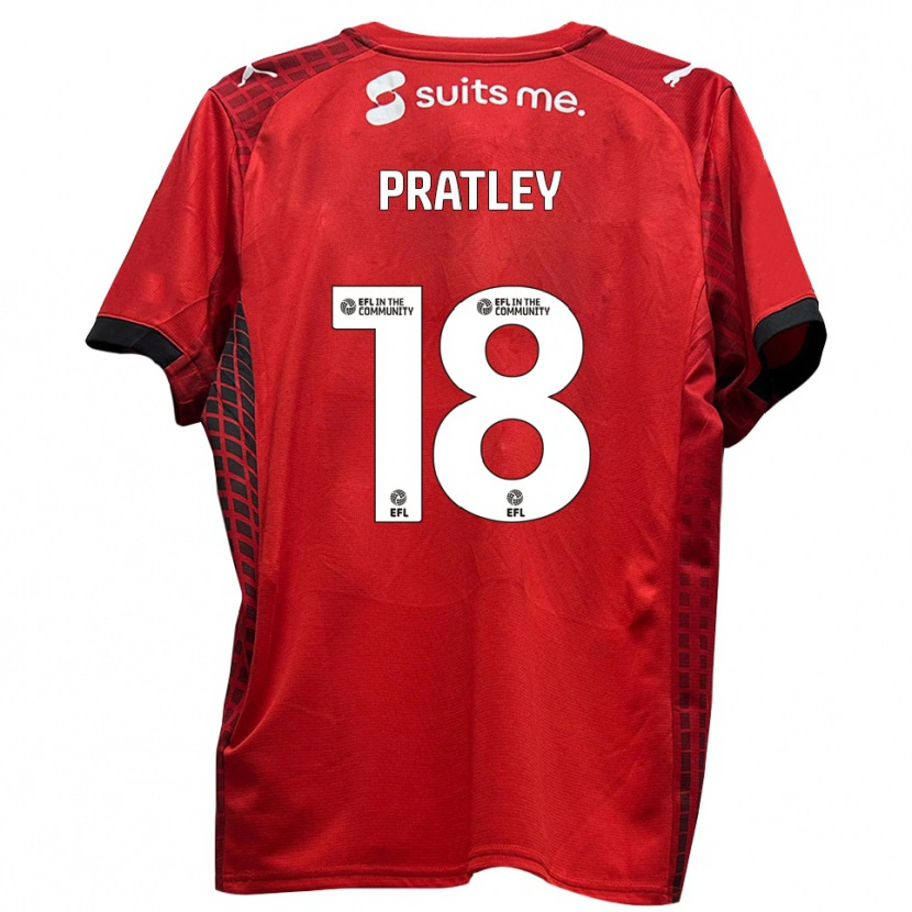 Danxen Herren Darren Pratley #18 Rot Schwarz Heimtrikot Trikot 2025/26 T-Shirt Schweiz
