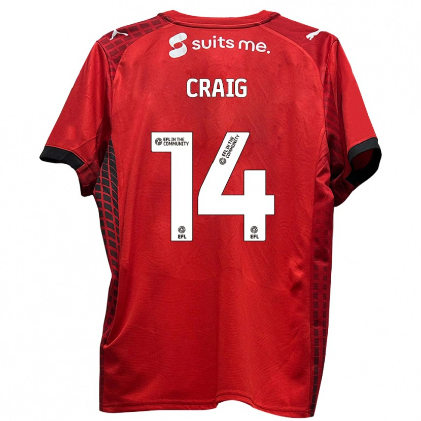 Danxen Herren Michael Craig #14 Rot Schwarz Heimtrikot Trikot 2025/26 T-Shirt Schweiz