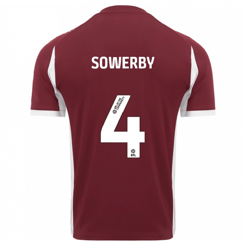 Danxen Herren Jack Sowerby #4 Burgunderrot Weiß Heimtrikot Trikot 2025/26 T-Shirt Schweiz