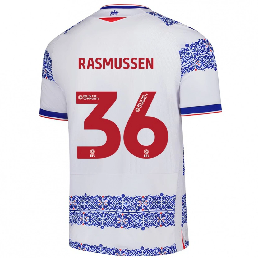 Danxen Herren Tash Rasmussen #36 Weiß Blau Heimtrikot Trikot 2025/26 T-Shirt Schweiz