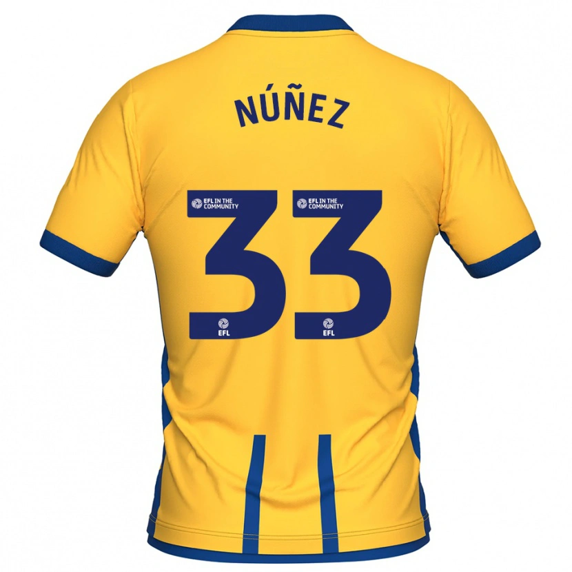 Danxen Herren Anthony Núñez #33 Gelb Blau Heimtrikot Trikot 2025/26 T-Shirt Schweiz